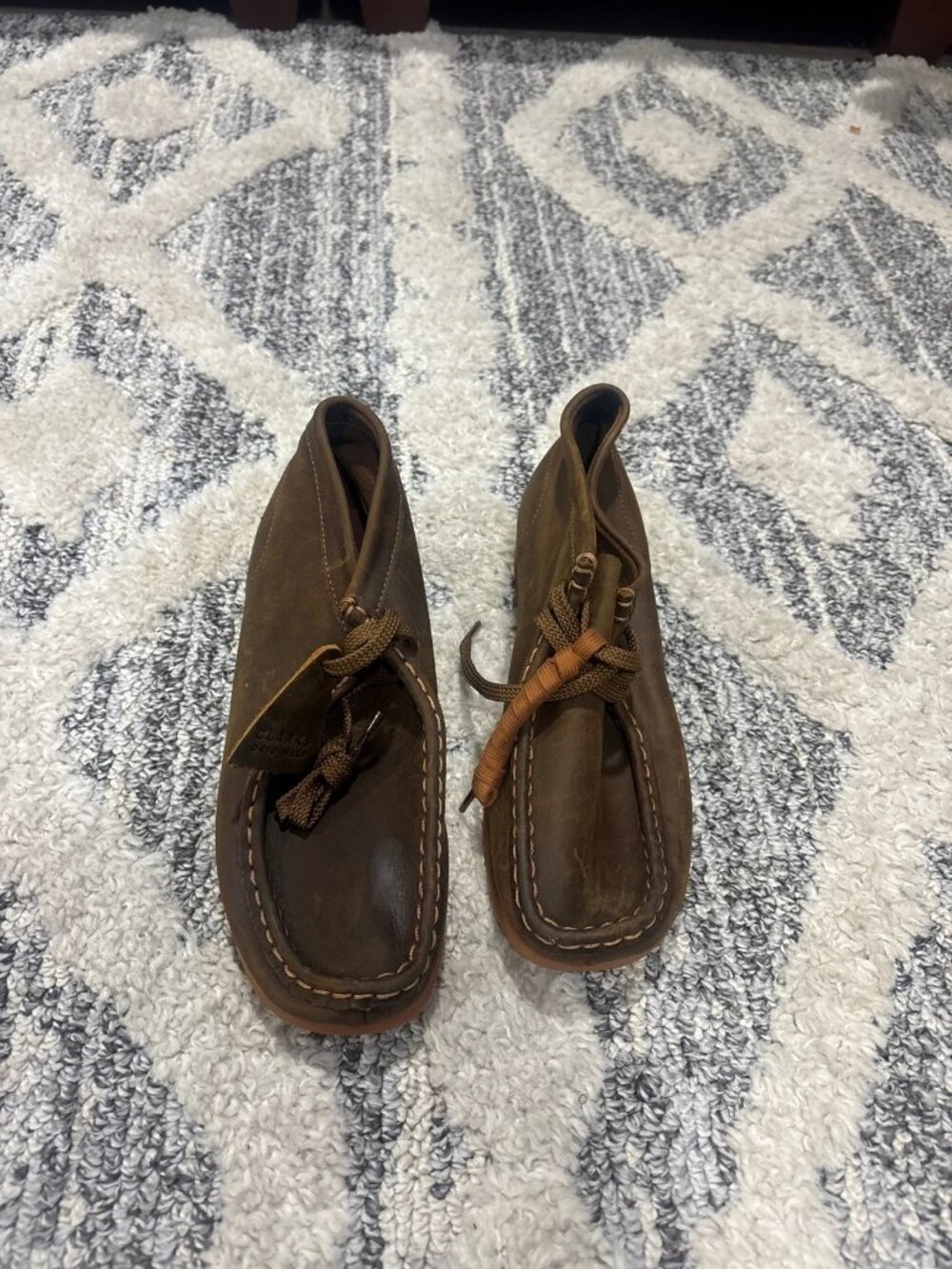 Clarks Brown Leather Boots Rubber Sole